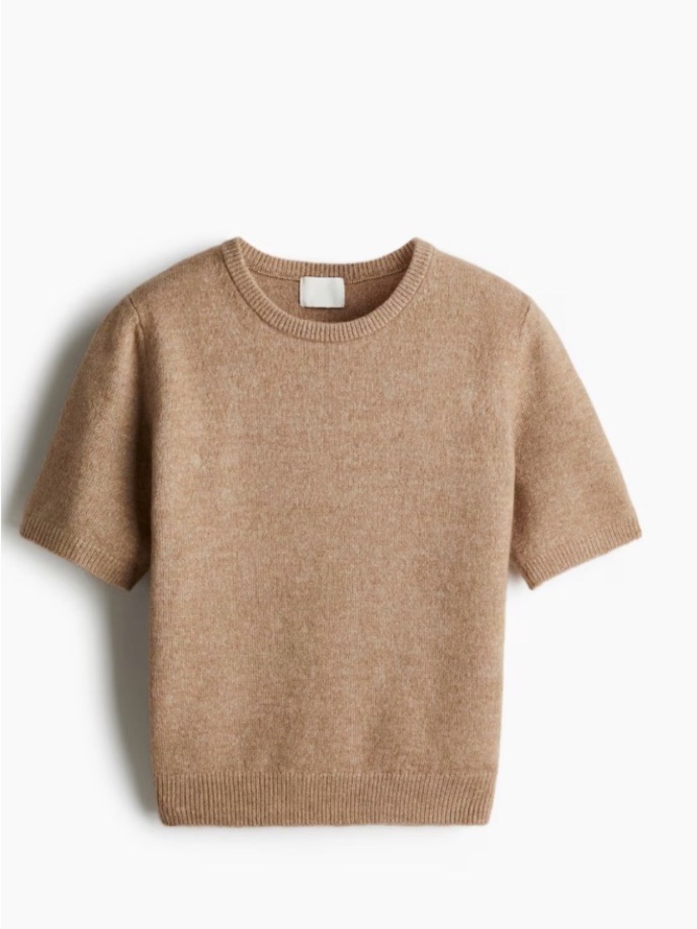 Free people Cashmere whool blend Short Sleeve Crewneck Sweater - Camel